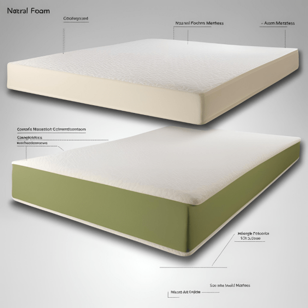 A close-up view of a foam mattress showcasing its soft exterior and supportive foam core for enhanced sleep quality.
