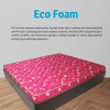 Eco foam mattress featuring a soft material, designed for comfort and support in a sustainable sleep solution.